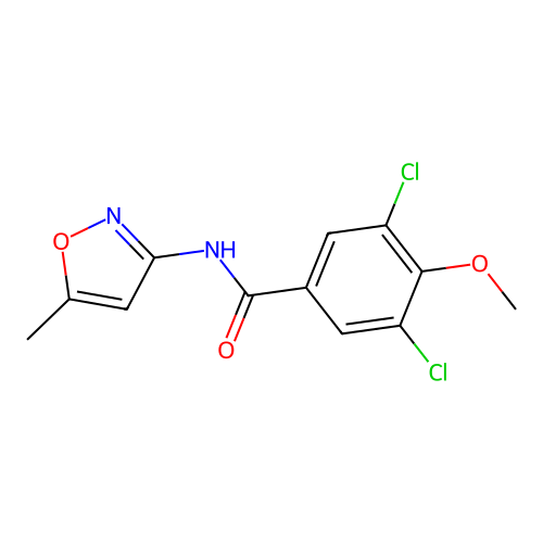3,5-dichloro-4-methoxy-N-(5-methyl-1,2-oxazol-3-yl)benzamide structure