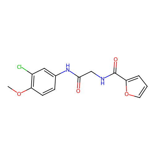 N-[2-(3-chloro-4-methoxyanilino)-2-oxoethyl]furan-2-carboxamide structure