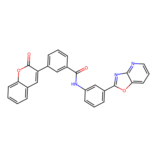 N-[3-([1,3]oxazolo[4,5-b]pyridin-2-yl)phenyl]-3-(2-oxochromen-3-yl)benzamide structure