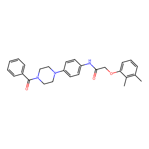 N-[4-(4-benzoylpiperazin-1-yl)phenyl]-2-(2,3-dimethylphenoxy)acetamide structure
