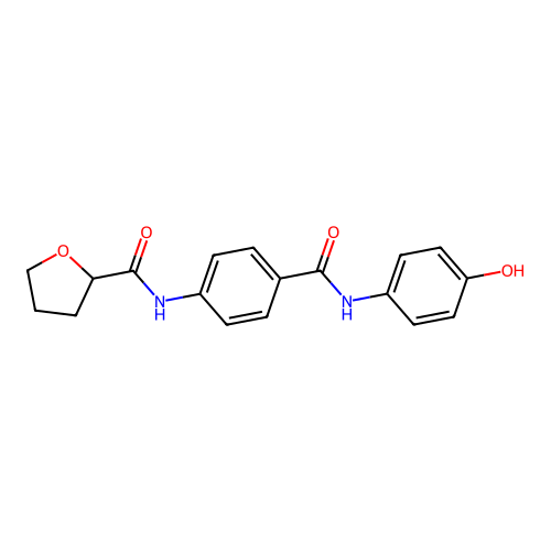 N-[4-[(4-hydroxyphenyl)carbamoyl]phenyl]oxolane-2-carboxamide structure