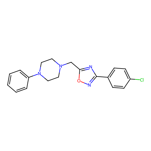 1-{[3-(4-Chlorophenyl)-1,2,4-oxadiazol-5-yl]methyl}-4-phenylpiperazine structure
