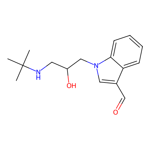1-[3-(tert-butylamino)-2-hydroxypropyl]-1H-indole-3-carbaldehyde structure