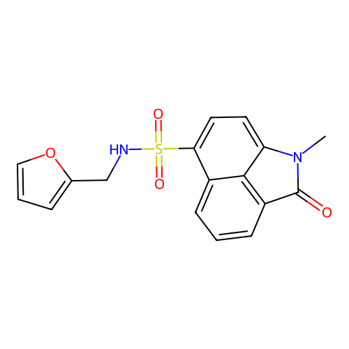 N-(2-furylmethyl)-1-methyl-2-oxo-1,2-dihydrobenzo[cd]indole-6-sulfonamide structure