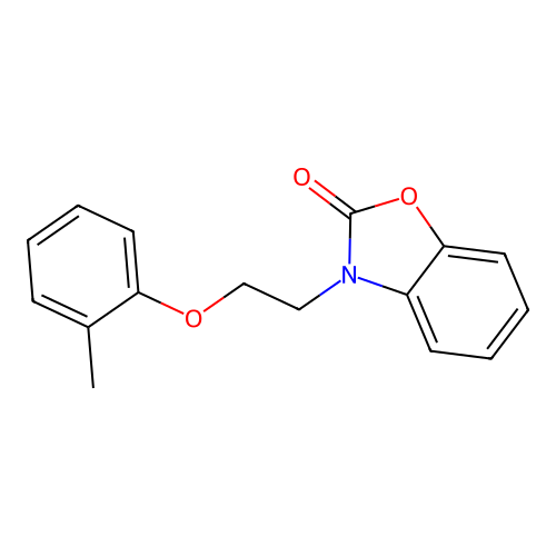 3-[2-(2-methylphenoxy)ethyl]-1,3-benzoxazol-2(3H)-one structure