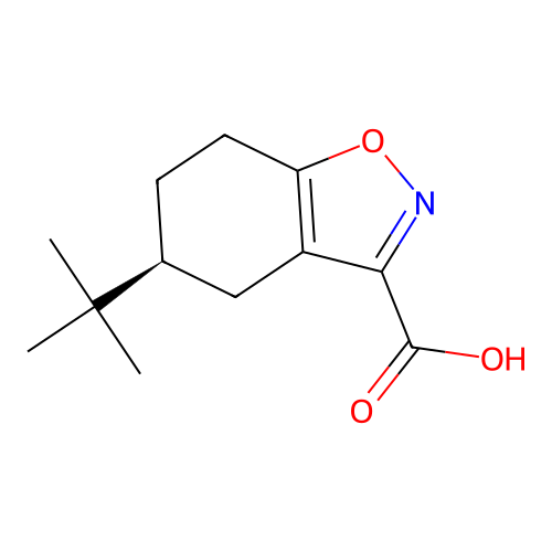 (5S)-5-tert-butyl-4,5,6,7-tetrahydro-1,2-benzoxazole-3-carboxylic acid structure