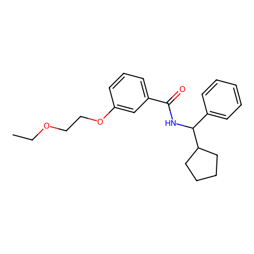 N-[cyclopentyl(phenyl)methyl]-3-(2-ethoxyethoxy)benzamide structure