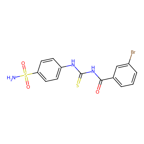 3-bromo-N-[(4-sulfamoylphenyl)carbamothioyl]benzamide structure