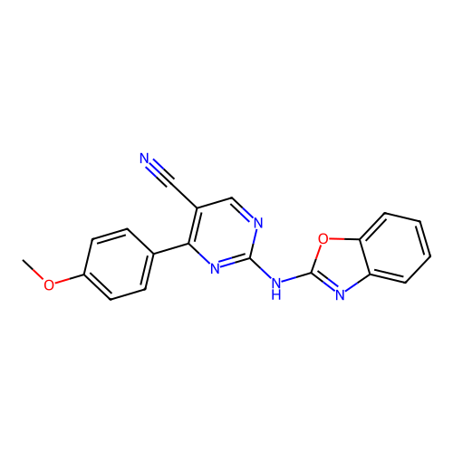 2-(1,3-Benzoxazol-2-ylamino)-4-(4-methoxyphenyl)pyrimidine-5-carbonitrile structure