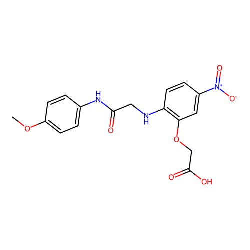 2-[2-[[2-(4-Methoxyanilino)-2-oxoethyl]amino]-5-nitrophenoxy]acetic acid structure