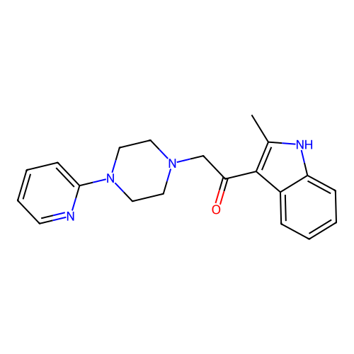 1-(2-methyl-1H-indol-3-yl)-2-[4-(pyridin-2-yl)piperazin-1-yl]ethanone structure