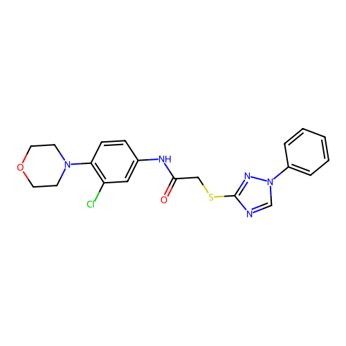 N-(3-chloro-4-morpholin-4-ylphenyl)-2-[(1-phenyl-1,2,4-triazol-3-yl)sulfanyl]acetamide structure