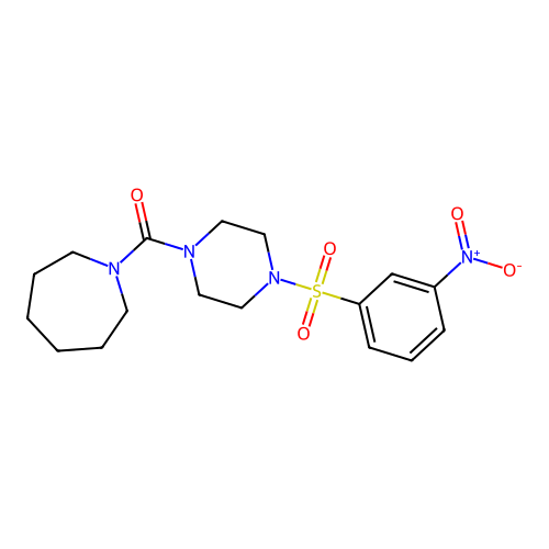 1-[4-(3-Nitrobenzenesulfonyl)piperazine-1-carbonyl]azepane structure