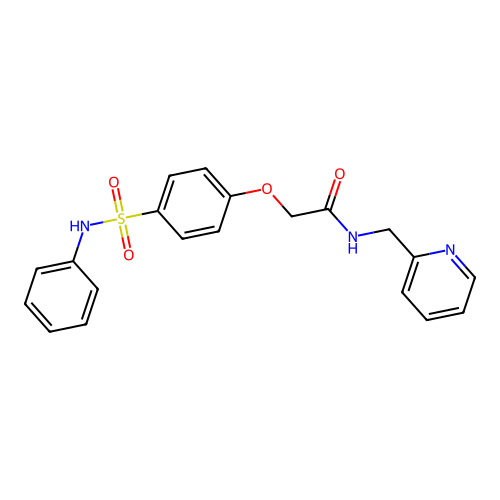2-[4-(phenylsulfamoyl)phenoxy]-N-(pyridin-2-ylmethyl)acetamide structure