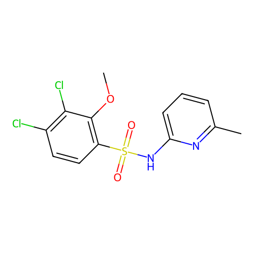 3,4-dichloro-2-methoxy-N-(6-methylpyridin-2-yl)benzenesulfonamide structure