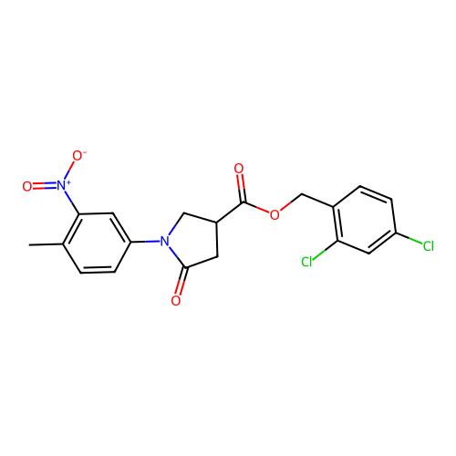 2,4-Dichlorobenzyl 1-(4-methyl-3-nitrophenyl)-5-oxopyrrolidine-3-carboxylate structure