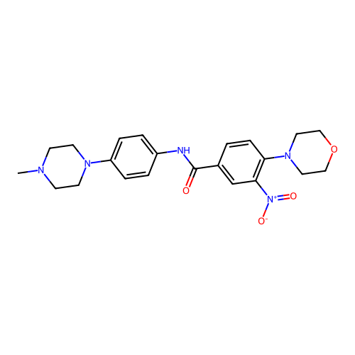 N-[4-(4-methylpiperazin-1-yl)phenyl]-4-morpholin-4-yl-3-nitrobenzamide structure