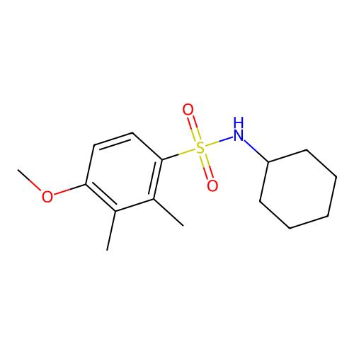 N-cyclohexyl-4-methoxy-2,3-dimethylbenzenesulfonamide structure