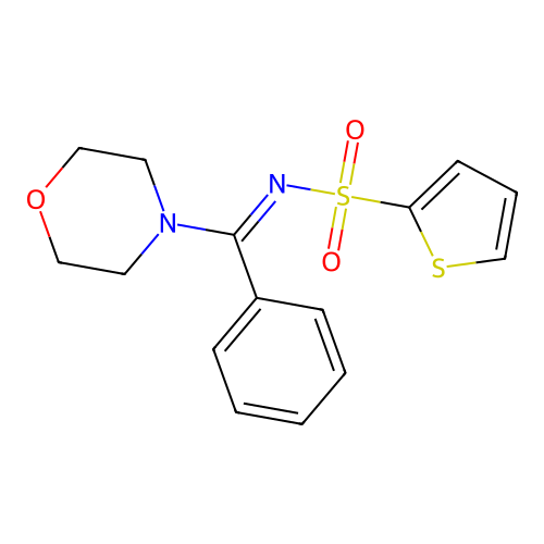N-[morpholin-4-yl(phenyl)methylidene]thiophene-2-sulfonamide structure