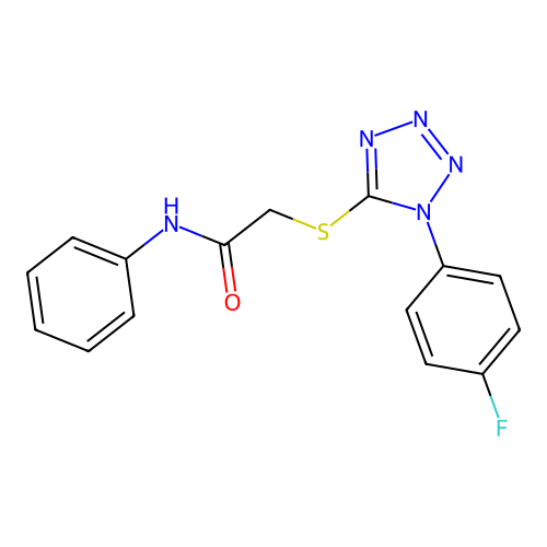 2-[1-(4-fluorophenyl)tetrazol-5-yl]sulfanyl-N-phenylacetamide structure