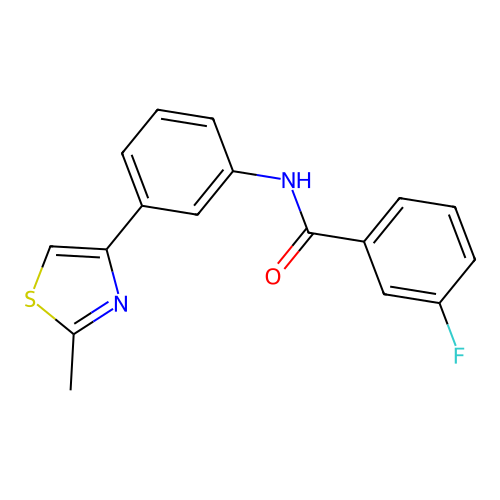 3-fluoro-N-[3-(2-methyl-1,3-thiazol-4-yl)phenyl]benzamide structure