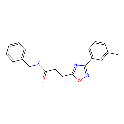 N-benzyl-3-[3-(3-methylphenyl)-1,2,4-oxadiazol-5-yl]propanamide structure
