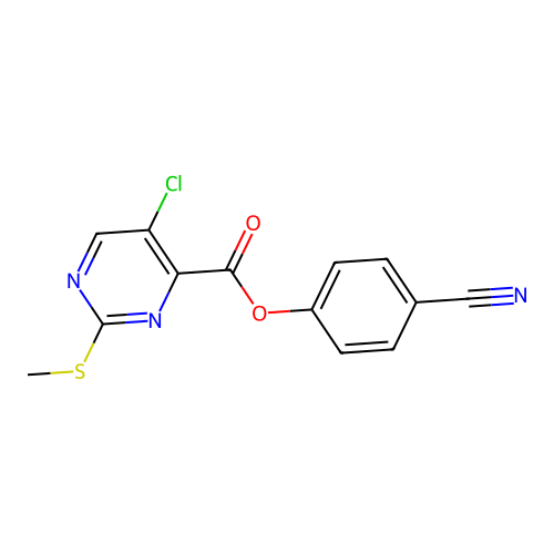 4-Cyanophenyl 5-chloro-2-(methylsulfanyl)pyrimidine-4-carboxylate structure
