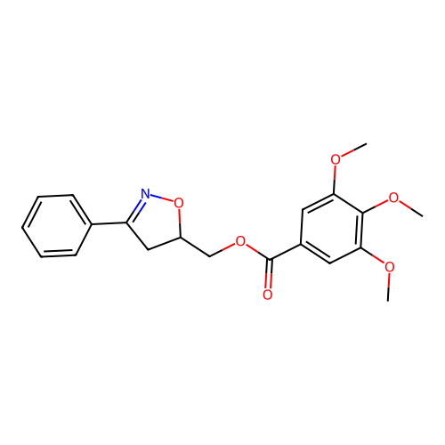 (3-Phenyl-4,5-dihydro-1,2-oxazol-5-yl)methyl 3,4,5-trimethoxybenzoate structure