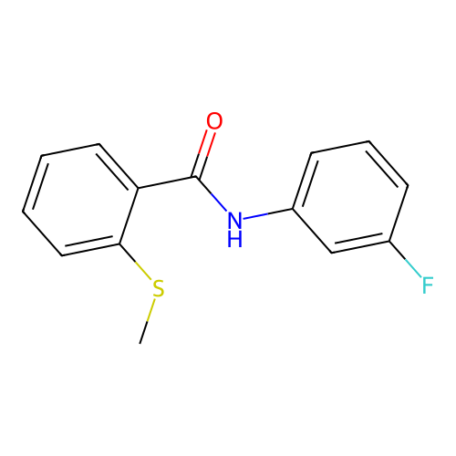 N-(3-fluorophenyl)-2-methylsulfanylbenzamide structure