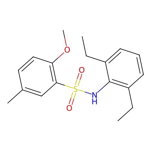 N-(2,6-diethylphenyl)-2-methoxy-5-methylbenzenesulfonamide structure
