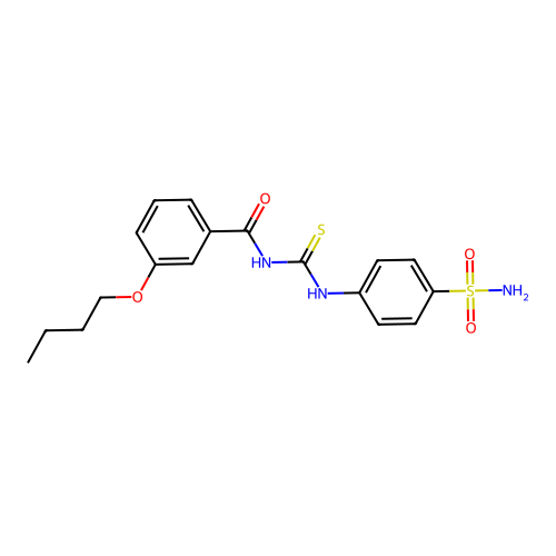 3-butoxy-N-[(4-sulfamoylphenyl)carbamothioyl]benzamide structure
