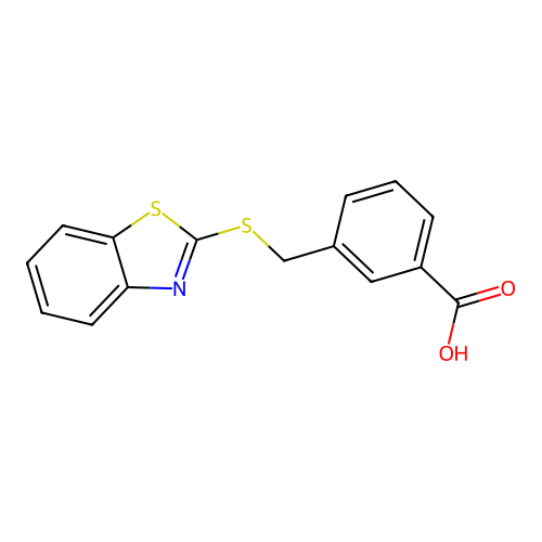 3-[(1,3-Benzothiazol-2-ylsulfanyl)methyl]benzoic acid structure