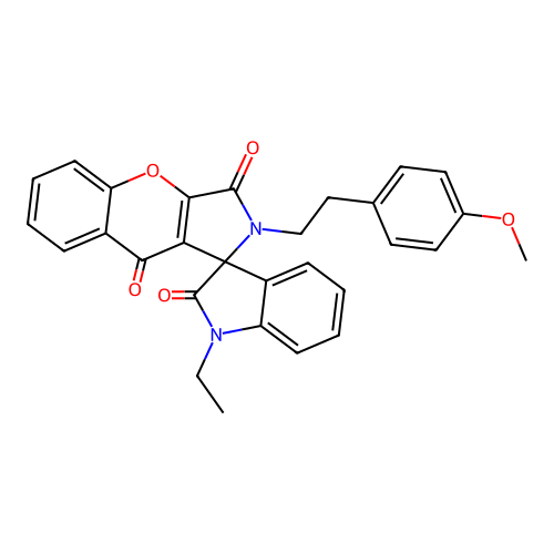 1'-ethyl-2-[2-(4-methoxyphenyl)ethyl]-2H-spiro[chromeno[2,3-c]pyrrole-1,3'-indole]-2',3,9(1'H)-trione structure