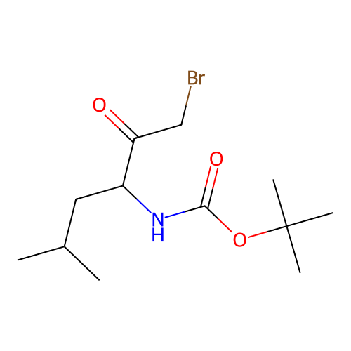 tert-butyl N-(1-bromo-5-methyl-2-oxohexan-3-yl)carbamate structure