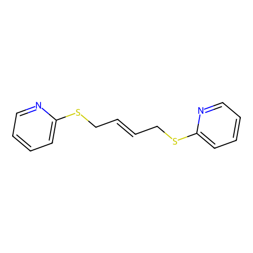 (E)-1,4-Bis(2-pyridinylthio)-2-butene structure