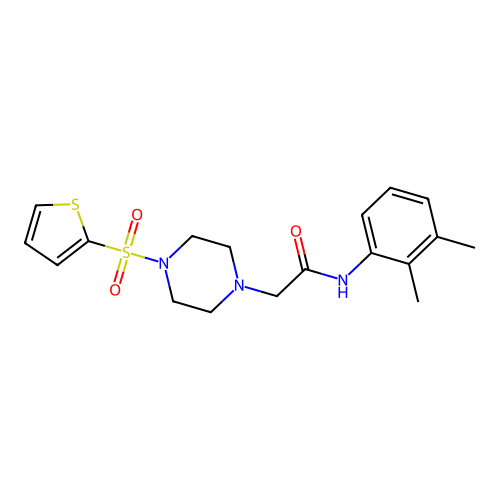 N-(2,3-dimethylphenyl)-2-(4-thiophen-2-ylsulfonylpiperazin-1-yl)acetamide structure