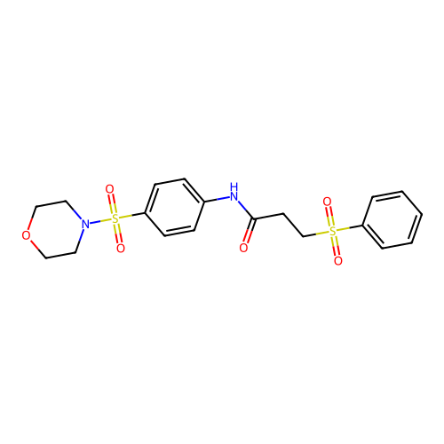 3-(benzenesulfonyl)-N-(4-morpholin-4-ylsulfonylphenyl)propanamide structure