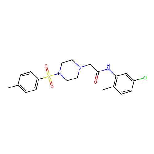 N-(5-chloro-2-methylphenyl)-2-(4-tosylpiperazin-1-yl)acetamide structure