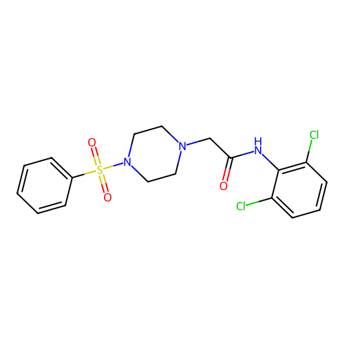 2-[4-(benzenesulfonyl)piperazin-1-yl]-N-(2,6-dichlorophenyl)acetamide structure