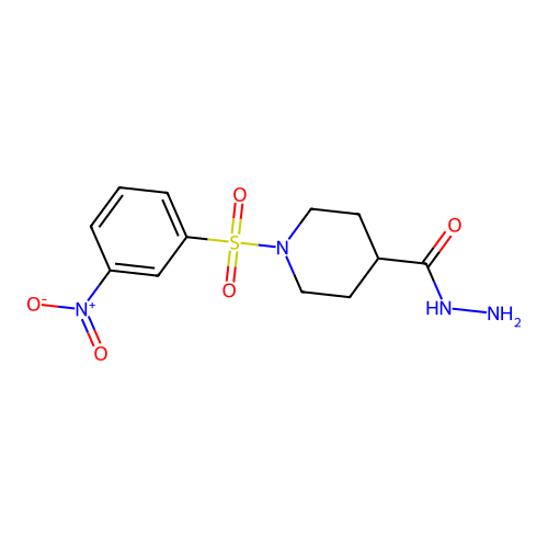 1-((3-Nitrophenyl)sulfonyl)piperidine-4-carbohydrazide structure