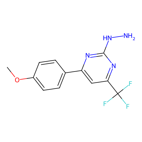 2-Hydrazinyl-4-(4-methoxyphenyl)-6-(trifluoromethyl)pyrimidine structure