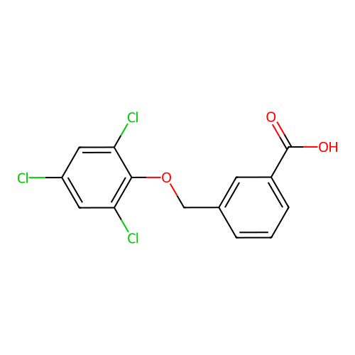 3-[(2,4,6-Trichlorophenoxy)methyl]benzoic acid structure