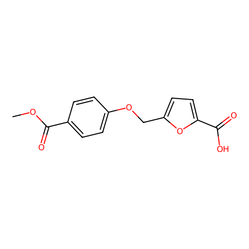 5-{[4-(Methoxycarbonyl)phenoxy]methyl}furan-2-carboxylic acid structure