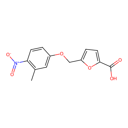 5-[(3-Methyl-4-nitrophenoxy)methyl]furan-2-carboxylic acid structure