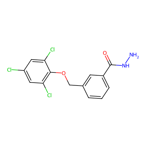 3-[(2,4,6-Trichlorophenoxy)methyl]benzohydrazide structure