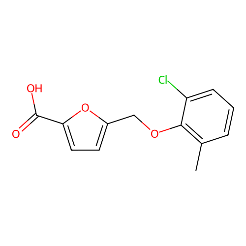 5-[(2-Chloro-6-methylphenoxy)methyl]-2-furoic acid structure