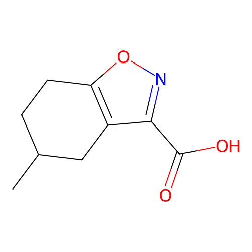 5-Methyl-4,5,6,7-tetrahydro-1,2-benzoxazole-3-carboxylic acid structure