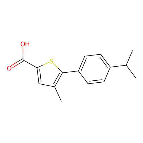 4-Methyl-5-[4-(1-methylethyl)phenyl]-2-thiophenecarboxylic acid structure