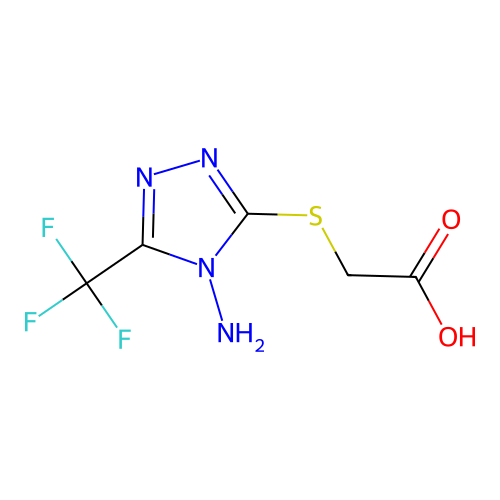 2-{[4-amino-5-(trifluoromethyl)-4H-1,2,4-triazol-3-yl]sulfanyl}acetic acid structure