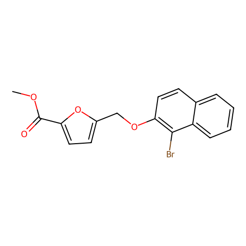 Methyl 5-{[(1-bromo-2-naphthyl)oxy]methyl}-2-furoate structure